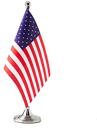 mflagperft USA Desk Flag Set, American Table Flag with Stand