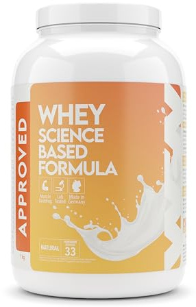 WFN Approved Whey Proteína en Polvo – Sabor Neutro – Sin Edulcorantes ni Azúcares Añadidos – 1 kg – Con Lactasa – Producido y Analizado en Laboratorio en Alemania