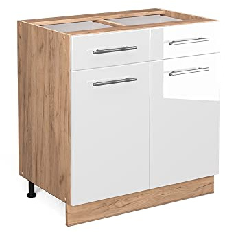 ViccoKöksunderskåpFame-Line,Vit högblank,80 cm utan bänkskiva
