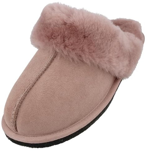 HAFLINGER Lammfell Hausschuhe North Star Filzpantoffel Rosa (Rosenholz 83), Gr 40
