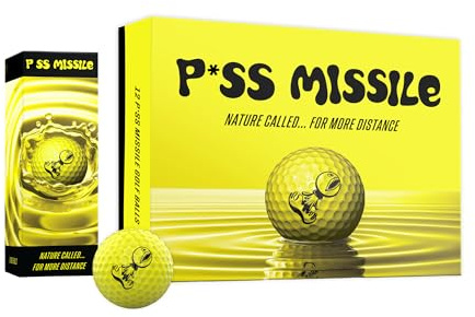 P*ss M*ssile Distance Golf Balls, Dozen - 4-Layer Design, High-Compression Core, and Surlyn Cover - Lower Spin & Ideal Trajectory for Longer, Straighter Shots (Yellow)