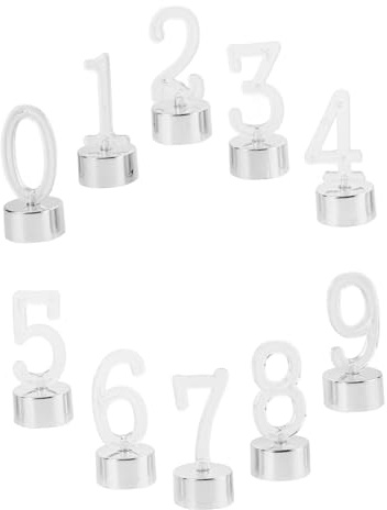 PRETYZOOM Velas De Cumpleaños Led Sin Humo Números 0-9 Luces Decorativas Para Tartas Fiesta Infantil Seguro Para Niños Y Mascotas 10 Piezas