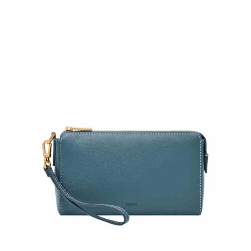 Fossil Portemonnaie aus Leder oder Polyester für Damen Türkisblau 19.05 cm L x 3.81 cm W x 11.43 cm H