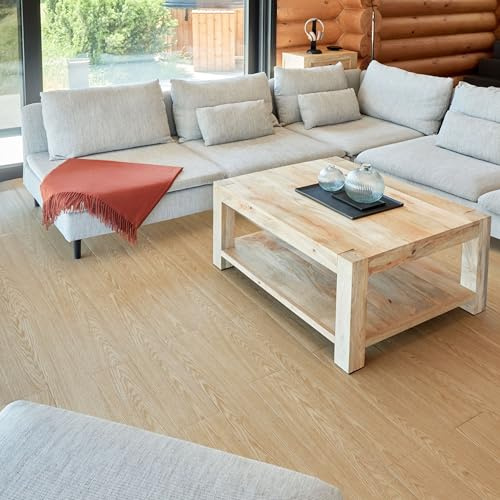Self Adhesive Floor Planks - 30 Planks Pack Covering 44.88 Sqft / 4.17sqm - Each Stick On Tile Plank Measures 5.9x35.9in (91.4x15.2cm), Sticky Peel And Stick Vinyl Flooring, Natural Brown Wood Effect