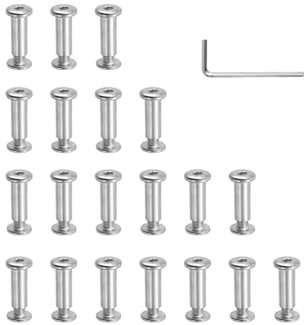 FINELYCR Vis de Fixation, 20 Pièces Vis D'assemblage, M6 X 20 mm Vis Assemblage Meuble, Acier Inoxydable Raccords à Vis avec Clé Hexagonale pour Meubles, Armoires, Boiseries