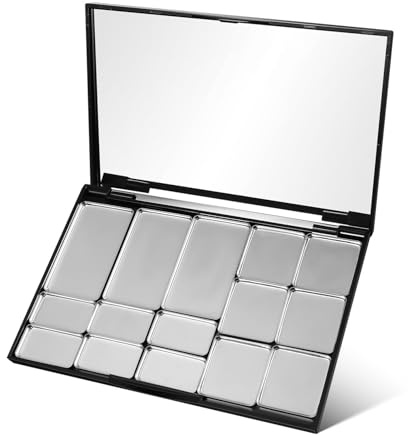 TOPPERFUN Paleta Magnética para Sombras de Ojos Vacía Base Magnética y Espejo, Estuche Compacto y Portátil de Abs Adecuado para Viajes y Negocios