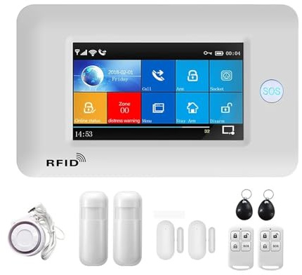 Säkerhetssystem För Hemmet Trådlöst Hem WiFi 3G Larmsystem Inbrottssäkerhet APP Kontroll Med Rörelsedetektorsensor RFID-kort Smart Home Kit(C.)