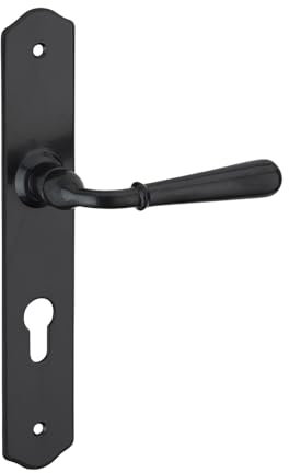 THIRARD - Ensemble de Poignées pour Porte d'Entrée Charon - Acier Patiné - Trou de Cylindre - Carré 7 mm - Entr'Axes 195 mm - Esthétiques et Pratiques - Gris