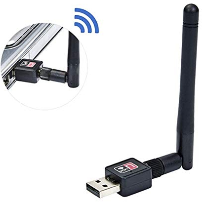 Adaptador inalámbrico USB MediaTek Ralink RT5370N 150Mbps 2dBi Antena WiFi Dongle Soporte Raspberry Pi 3 Pi 2 Pi Win 10 Linux 802.11n/g/b USB2.0 para computadora portátil PC Negro