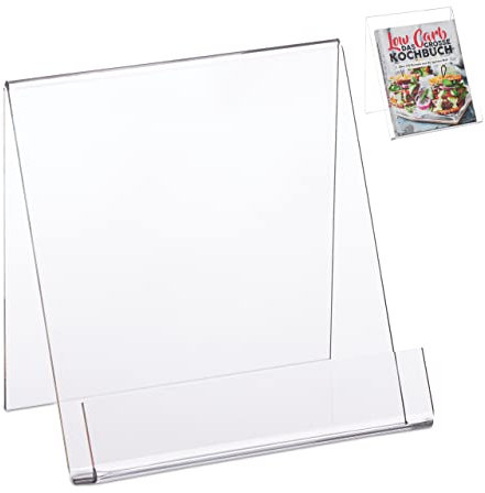 Lot de 2 présentoirs de lecture A5 en acrylique pour livres, stables, porte-brochures (H x l x P) 15 x 15 x 11,5 cm, transparent