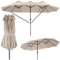TecTake® Parasol de Jardin Exterieur Parasol Double Rectangulaire à manivelle Cadre en Aluminium avec 1 Mât 460 x 270 x 241 cm, Protection UV 50+, Résistant au vent, pour Salon de jardin