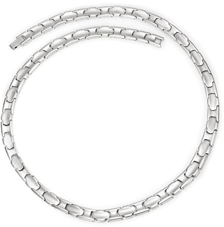 YINOX Klassische reine Titan-Germanium-Halskette, Germanium ist mit Stahlring fixiert und fällt nicht ab, enthält 22 Germanium, kann von Männern und Frauen getragen werden, Titan