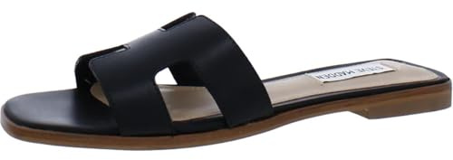 Steve Madden Women's Hadyn Sandal, Black Leather, 6 UK