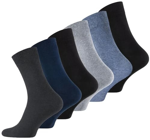 Lot de 6 paires de chaussettes en coton pour homme, douces, respirantes, usage quotidien, chaussettes décontractées et formelles