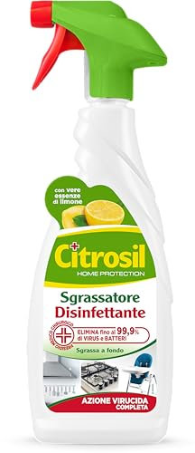 Citrosil Sgrassatore Disinfettante, Azione Virucida Completa, Elimina Fino al 99,9% di Virus e Batteri, Essenze di Limone, 650 ml