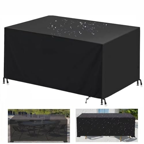 Fundas para Muebles de Jardín, Rectangular Funda Protección para Muebles Funda Jardin Exterior Impermeable,Anti-UV,Resitente al Polvo 420D Oxford Fundas para Sillas de Jardin Negro 60×60×60cm