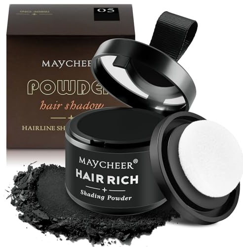 Sularpek Ansatzpuder, Haaransatz Haarpuder, Haarverdichtung Hair Styling Powder, Haar Concealer zur Haarverdichtung für Frauen und Männer, Wasserfestes Haar Make-up zum Ansatz kaschieren(Schwarz)