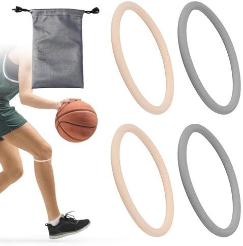 Gosknor 4 Correas de Soporte para Tendón Rotuliano, Banda de Silicona para Rodilla Correa de Rótula para Rodilla Flexible Correa para Tendón Rotuliano Soporte para Rodilla para Correr y Baloncesto
