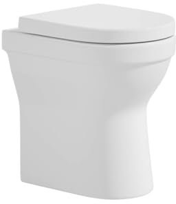 sanicomfort Cozy Stand-WC erhöht – spülrandloses Hänge-WC mit 47,5 cm Sitzhöhe & Absenkautomatik, weiß