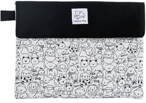 Vobumix De Fichiers en Tissu Pliable, Mignon Capybara Chien, Dossier De Fichiers, Dessin Animé, Grande Capacité, De Fichiers À Fermeture Éclair, Fournitures Scolaires De Bureau