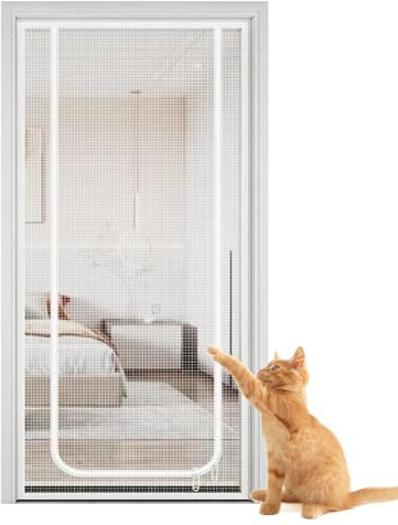 Griglia da balcone per porta del gatto, 90 x 220 cm, con chiusura lampo, protezione per animali domestici, per soggiorno, camera da letto, cucina