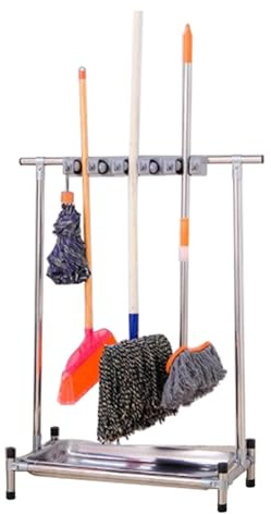 GDHKDDFL Estante para fregonas, Escoba Comercial, Soporte for Paraguas, for fregona de Suelo, Organizador artículos Limpieza, Armario for escobas pie(56 * 38 * 106Cm(5Slots))
