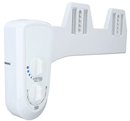 Riuulity Accesorio para bidé de Inodoro, Boquilla Doble de Agua Fría, Autolimpieza, Presión de Agua Ajustable para una Limpieza Cómoda, Material ABS (9/16)
