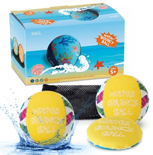 Staranry 3Pcs Bola de Salto de Agua, Blanda de Secado rápido,Amarillo