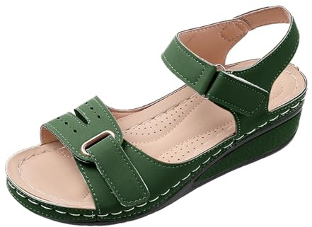 Women's Summer Sandals with Wedge Heel – Women's Comfort Chic Casual Shoes Nude Feet Breathable Sandalette Fashion Hiking Shoe Sport Outdoor Nude Feet Slip On Sandalette