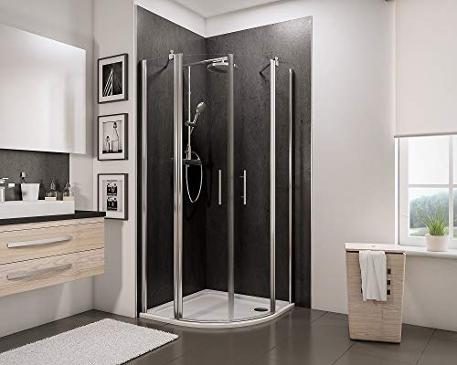 Schulte douche accès d’angle battant arrondi 90x90x192cm chromé autolevant