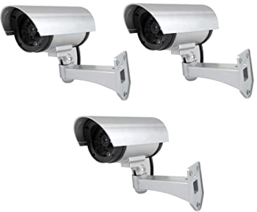 TEMPO DI SALDI 3 Telecamere Di Sorveglianza Finte Da Esterno Luce Led Lampeggiante Infrarossi -