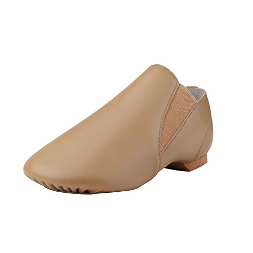 Dynadans Jazz Shoe Leather Slip On with Elastics (Big Kid/Little Kid/Toddler) 2.5M Little Kid Brown
