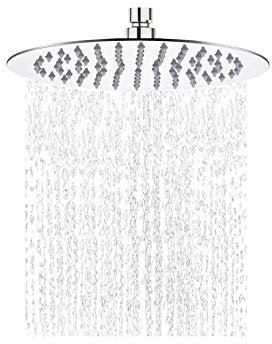 SIMSA-Expert Regendusche Einbauduschköpfe Edelstahl Duschkopf Regenbrause Brausekopf aus Edelstahl mit Anti-Kalk-Düsen poliert Spiegeleffekt hochglänzend (20 cm (rund))