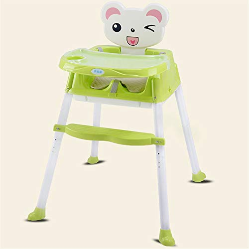 Kinder Dining Chair Baby-Sitzerhöhung Tragbaren Kinderstuhl Mit Tablett Fütterungsbrett Tisch Slip Sicherheit Komfortable Baby Kind Kinder Klappfütterung Baby Hochstuhl Babystuhl ( Color : Green )