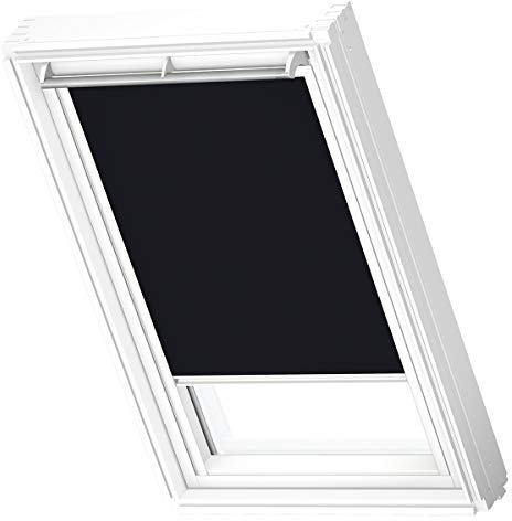 VELUX Original Dachfenster Verdunkelungsrollo, mit weißer Führungsschiene, Schwarz, für FK06
