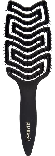 The Hair Edit Detangle & Massage Brush Wet & Dry Brush With Ergonomic Paddle, Non Slip Grip Scalp Massager with Soft Flexible Bristles, Anti-Breakage Hairbrush for Thick, Curly, Straight, Fine Hair