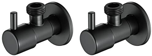 2X Valvola Ad Angolo Nera Valvola di Arresto ' in Acciaio Inossidabile 304 A Prova di Perdite