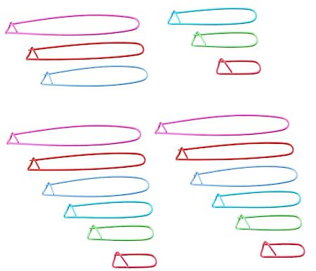 VICASKY Soporte de metal de 18 piezas para tejer hilo, juego de soportes de aluminio, imperdibles para tejer o ganchillo, color aleatorio