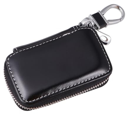 Bolsa de Cuero para Llaves de Coche Cierre Colgante y Gran Capacidad