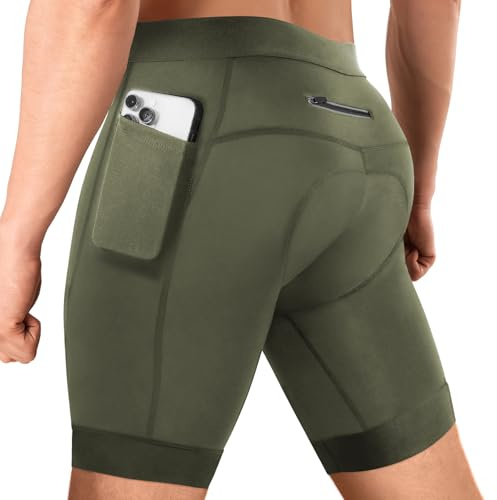 Niksa Pantaloncini da ciclismo da uomo con imbottitura del sedile in gel 5D – Traspiranti e ad asciugatura rapida pantaloncini da bici da uomo con 3 tasche | Mutande da ciclismo per mountain bike
