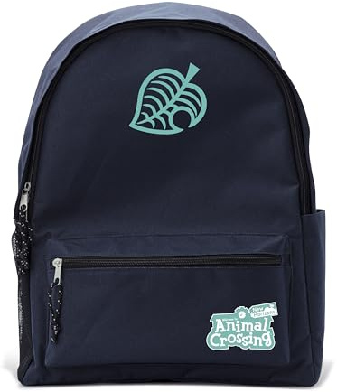 ABYSTYLE – Zaino ANIMALE CROSSING Logo Foglio – Prodotto Ufficiale – Spalline Regolabili – Tasca Frontale – Formato giornaliero