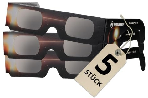 Bresser Gafas Eclipse Solar homologadas CE ISO 12312-2 pack 5 Diseño B