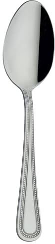 Grunwerg Bead Collection Dessert Spoons, 18/0 Stainless Steel, Set of 12 | Dessert spoons made from 18/0 stainless steel, perfect for desserts, puddings, fruit and everyday dining.