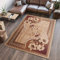 TAPISO Atlas Teppich Kurzflor Blumen Geometrisch Griechisch Streifen Muster Beige Braun Wohnzimmer Schlafzimmer Vintage Modern ÖKOTEX 300 x 400 cm