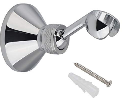 HIMREYLD Shower Head Holders - Copper Shower Holder Bracket 360 Degree Adjustable Wall Mount for Standard Handheld Showerhead and Hose - Chrome Plated