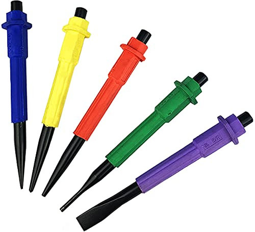 Serie Kit di 5 Scalpelli, Punzoni, Cacciaspine, Bulini per meccanica e per Lavori di manutenzione temprati in acciaio al cromo vanadio con impugnatura antiscivolo - UM 50 SC00 echoENG