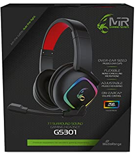 MediaRange 813139 mrgs301 Game 7.1 Surround Auriculares con Cable Negro/Rojo