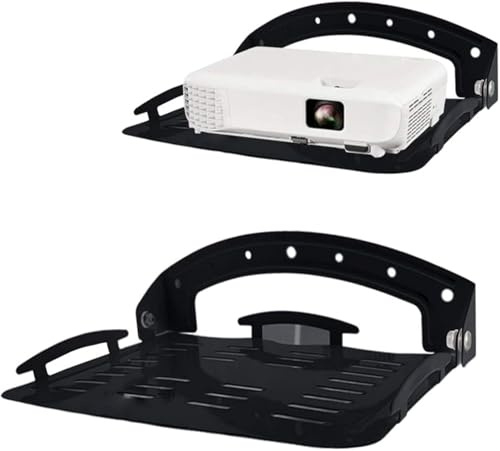UineHiot Floating Shelf for Projector Wall Mount, 90-Degree Foldable, Loading Capacity 8.8lbs, Black
