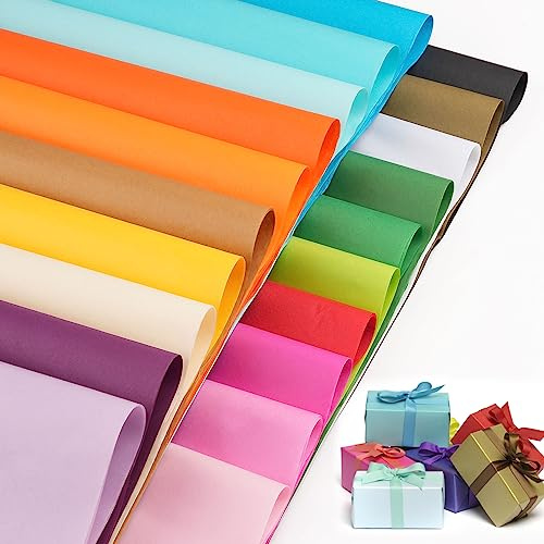 60 Feuilles Papier de Soie 70x50cm, Papier D'emballage Grand et Coloré