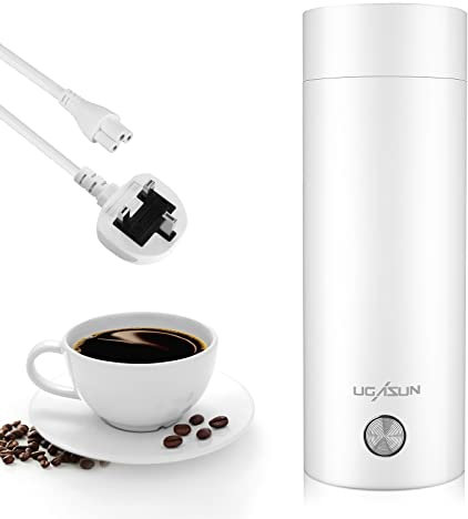 Wowlela Portable Travel Electric Kettle, 400ML Stainless Steel Electric Travel Kettle,3 in 1 Mini Electric Kettle, Travel Tea Kettle, Fast Boil and Auto Shut Off Heating Mug for Tea,Coffee, Baby Milk